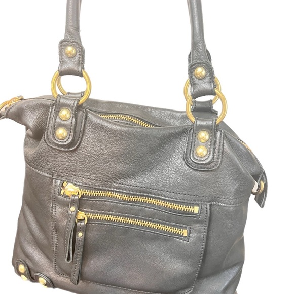 Linea Pelle Black Leather Shoulder Bag - Picture 2 of 12